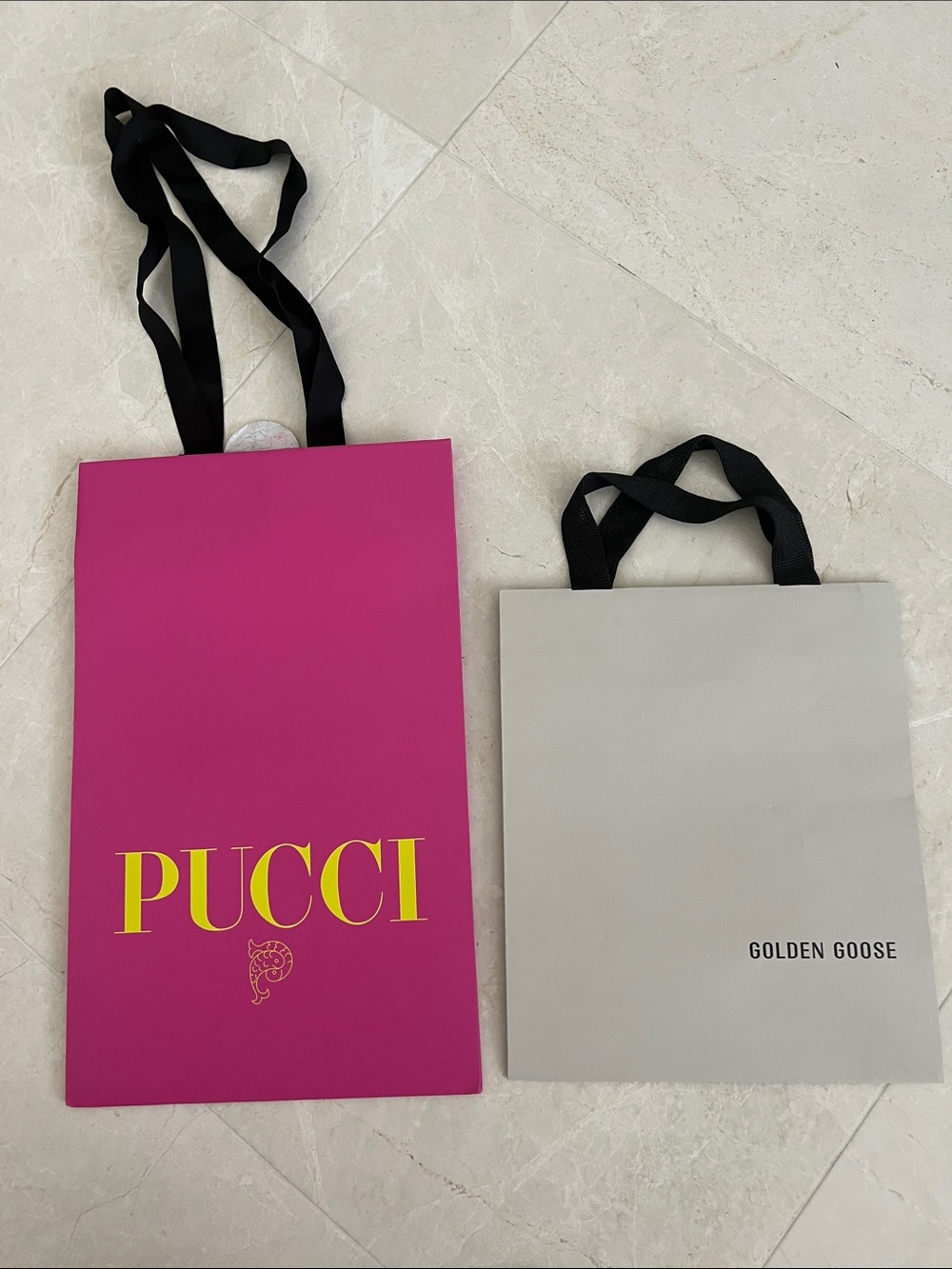 Emilio Pucci Pink Shopper Bag -and Golden Goose shopping bag.